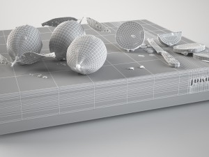 lemons on chopping board Modèle 3D