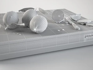 lemons on chopping board 3D Model
