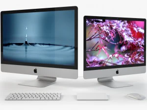 apple imac 2015 4k 5k retina com acess&oacute;rios Modelo 3D