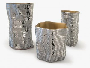 silver vases by argenesi vesta series 3D Model