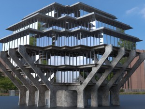 library building 3D मॉडल