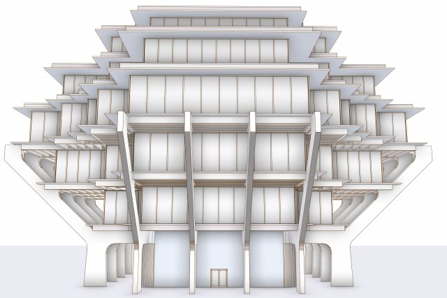 library building 3D Model in Buildings 3DExport