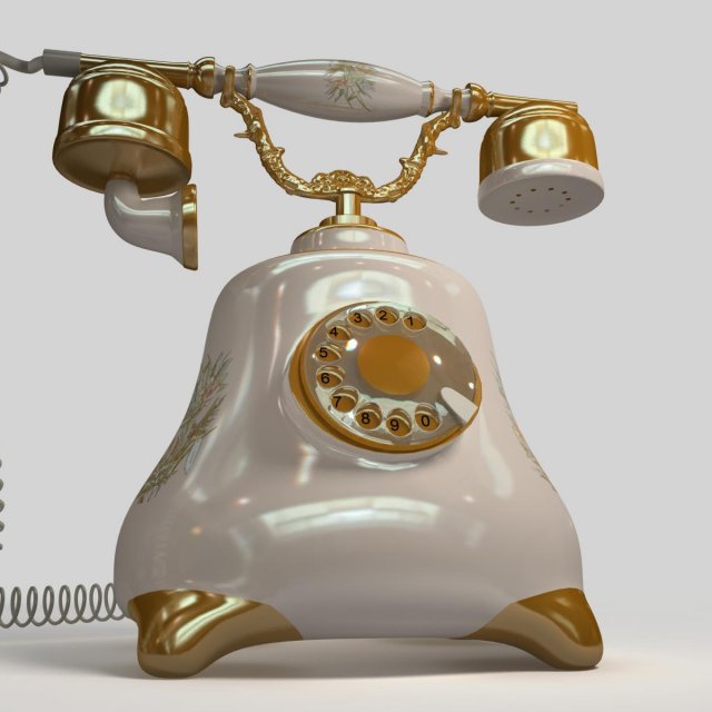 retro phone 3D Model .c4d .max .obj .3ds .fbx .stl .blend 