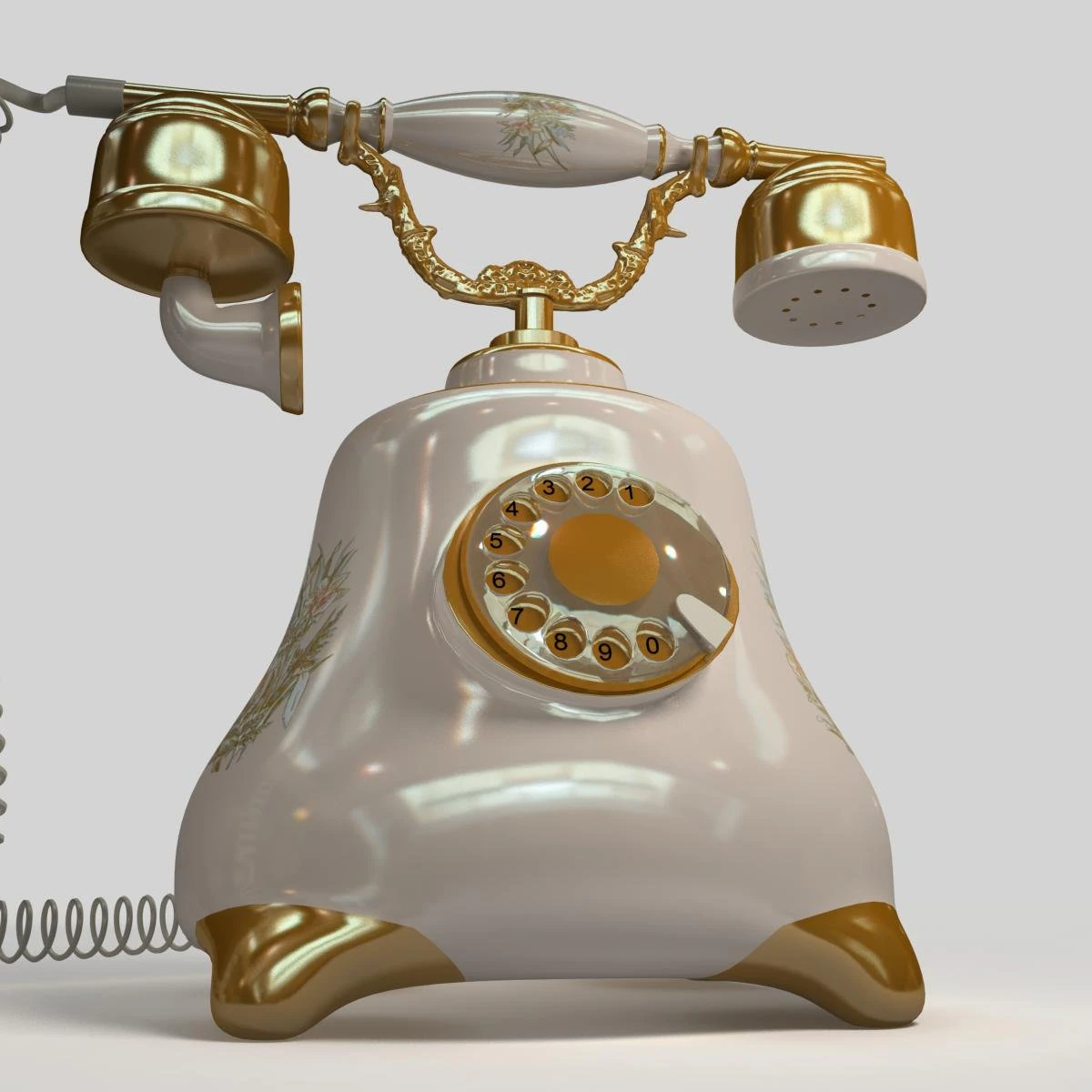 retro phone 3D Model .c4d .max .obj .3ds .fbx .stl .blend 