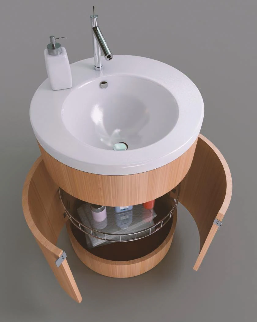 cylindirical bath cupboard 3D Model .c4d .max .obj .3ds .fbx .stl .blend