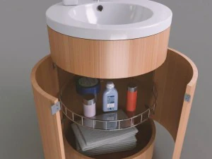 cylindirical bath cupboard 3D Model