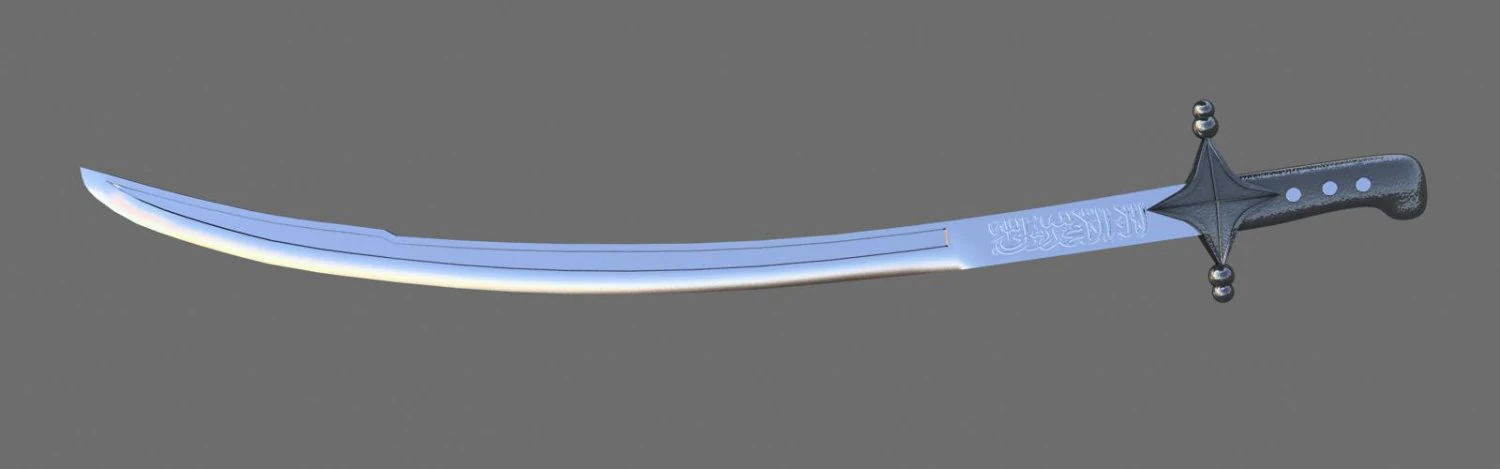 Шамшир 3D Модель .c4d .max .obj .3ds .fbx .stl .blend 