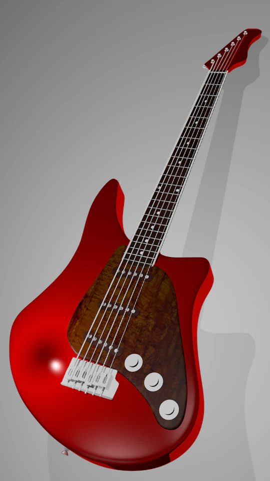 red guitar 3D Model .c4d .max .obj .3ds .fbx .stl .blend 