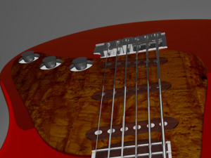 red guitar Modèle 3D