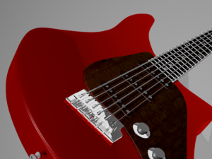 red guitar Modèle 3D