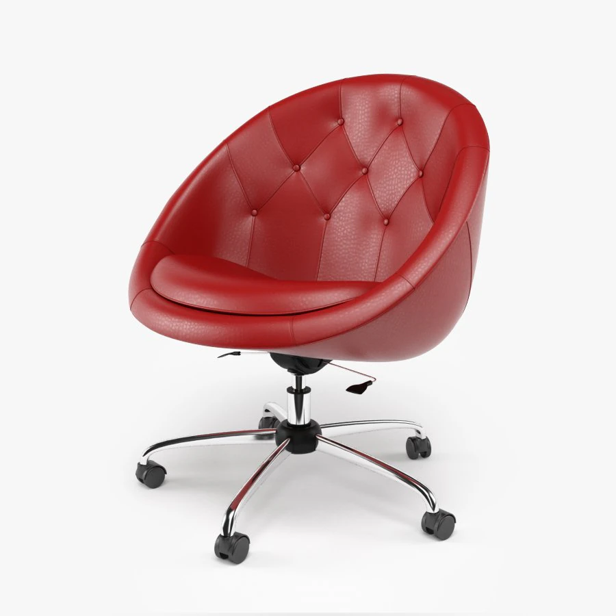 swiver chair red 3D Model .c4d .max .obj .3ds .fbx .stl .blend 