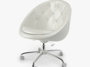 sedia girevole bianca Modello 3D