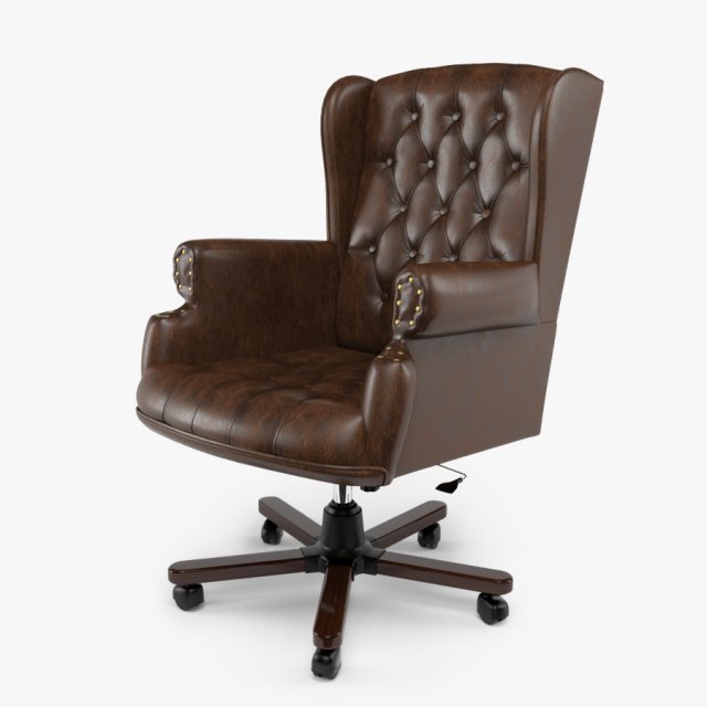 armchair swivel brown 3D Модель .c4d .max .obj .3ds .fbx .stl .blend 