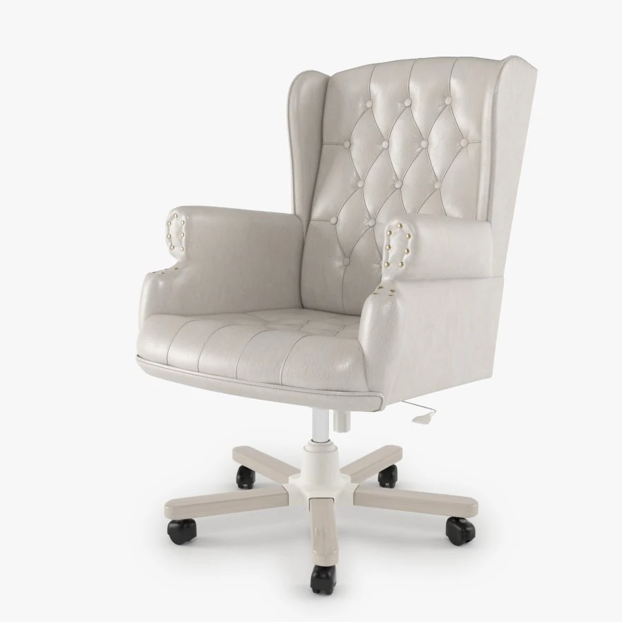 armchair swivel white 3D Model .c4d .max .obj .3ds .fbx .stl .blend