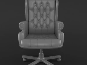 armchair swivel white 3D Model
