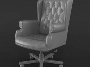 armchair swivel white 3D Model