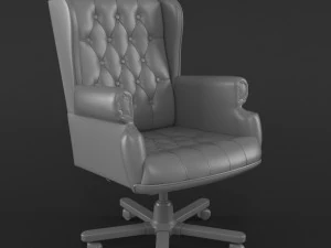 armchair swivel white 3D Model
