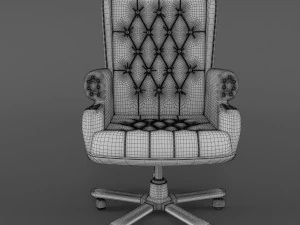 armchair swivel white 3D Model
