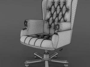 armchair swivel white 3D Model