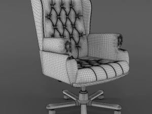 armchair swivel white 3D Model