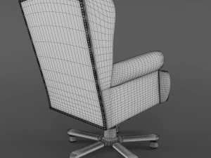 armchair swivel white 3D Model
