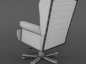 armchair swivel white 3D Model