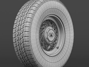 classic wire wheel tire bfg 3D मॉडल