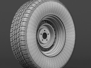 classic wire wheel tire bfg 3D मॉडल