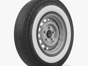 steel wheel tire american classic 3D 모델
