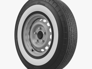 steel wheel tire american classic 3D Model
