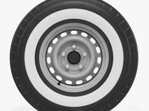 steel wheel tire american classic 3D Model
