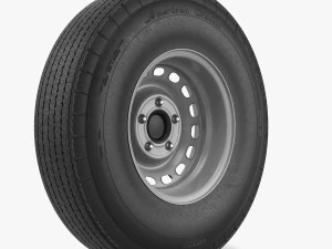 steel wheel tire american classic 3D Model