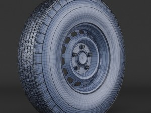 steel wheel tire american classic 3D Model