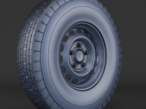steel wheel tire american classic 3D Model
