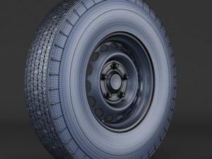 steel wheel tire american classic 3D Model