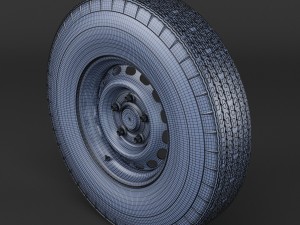 steel wheel tire american classic 3D Model