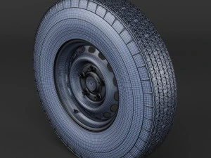 steel wheel tire american classic 3D Model