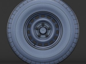 steel wheel tire american classic 3D Model