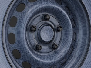 steel wheel tire american classic 3D Model