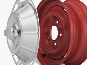 steel wheel rim corvette c1 3D Model