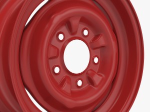 steel wheel rim corvette c1 3D Model