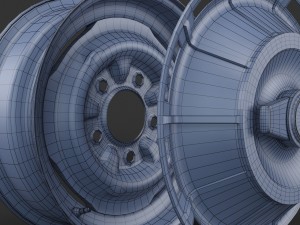 steel wheel rim corvette c1 3D Model