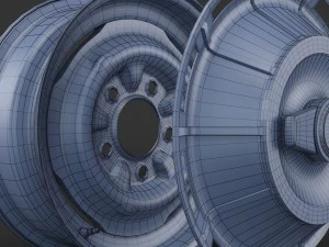 steel wheel rim corvette c1 3D Model