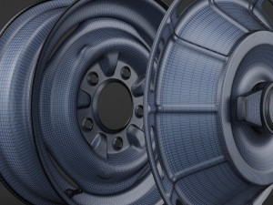 steel wheel rim corvette c1 3D Model