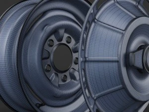 steel wheel rim corvette c1 3D Model