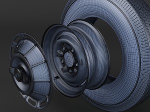 wheel corvette c1 tire bfgoodrich 3D Model