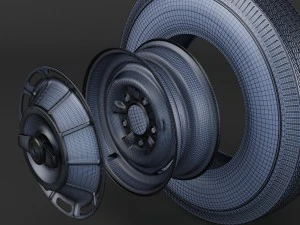 wheel corvette c1 tire bfgoodrich 3D Model