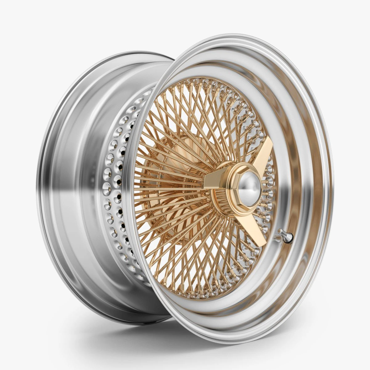 100 spoke wire wheel rim 3D Model .c4d .max .obj .3ds .fbx .stl .blend 