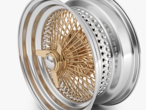 100 spoke wire wheel rim Model 3D