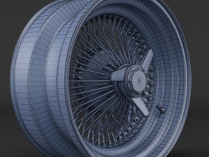 100 spoke wire wheel rim Model 3D